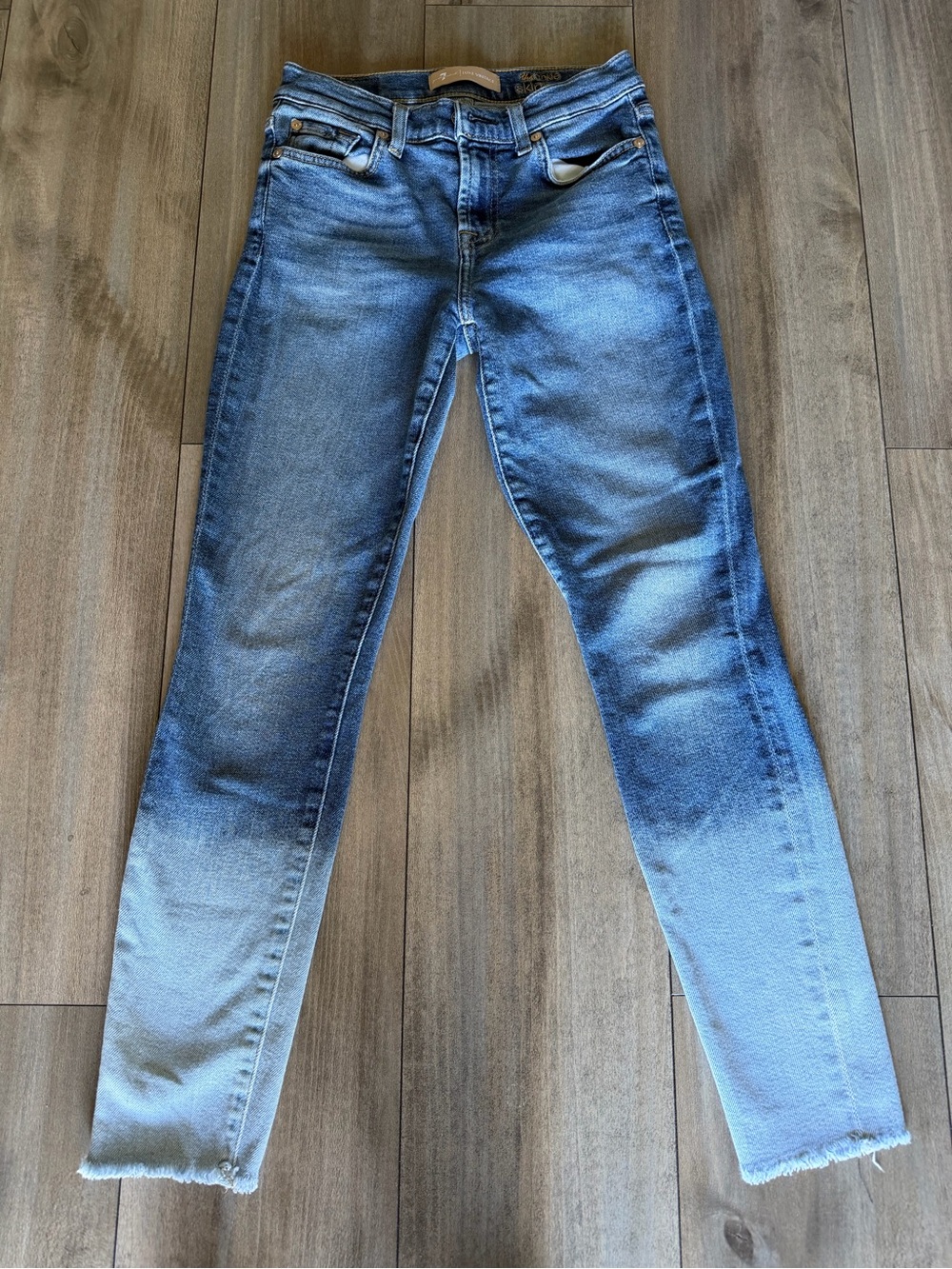7 For All Mankind Faded Blue Skinny Jeans